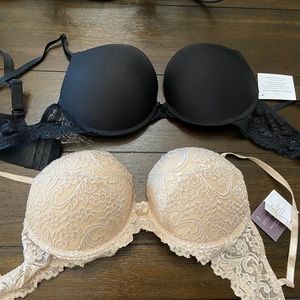 (2) 34C and (2) 32C Lot Bras Lace Push Up Bra 4 New With Tags